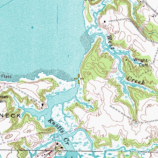 Topographic Map of Knotts Creek, VA