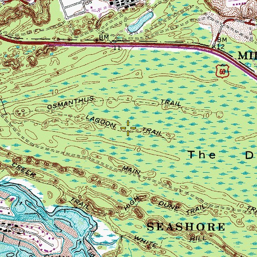 Topographic Map of Lagoon Trail, VA