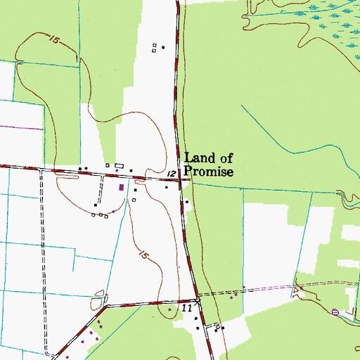 Topographic Map of Land of Promise, VA
