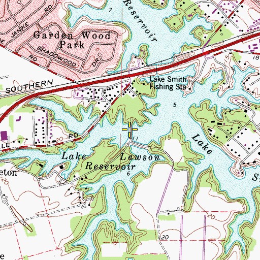 Topographic Map of Lake Lawson, VA