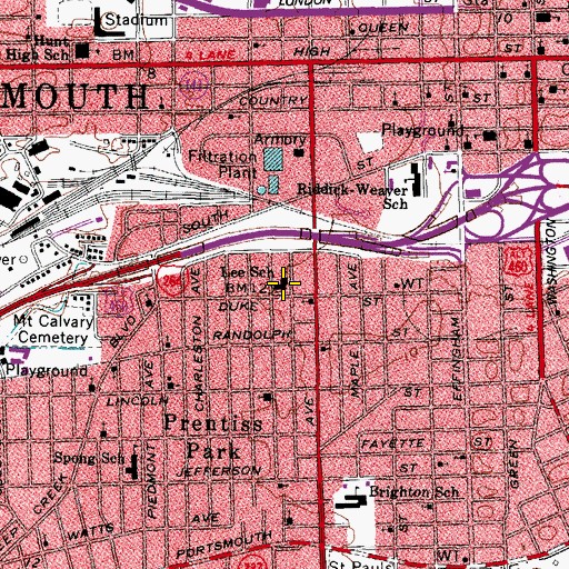 Topographic Map of Lee School, VA