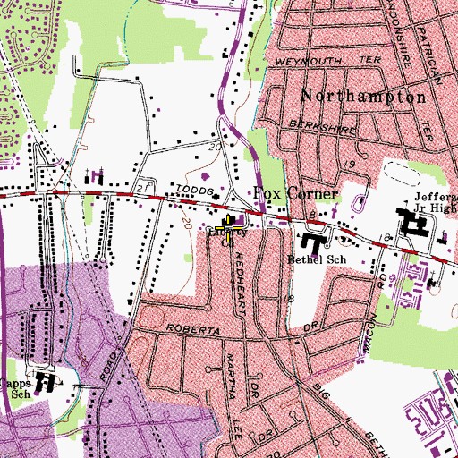 Topographic Map of Liberty Church, VA