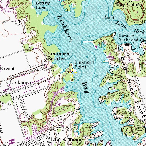 Topographic Map of Linkhorn Point, VA