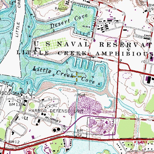 Topographic Map of Little Creek Cove, VA