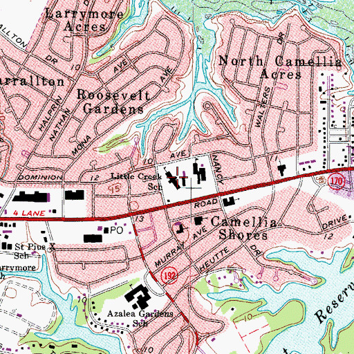 Topographic Map of Little Creek Elementary School, VA