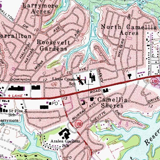 Topographic Map of Little Creek Elementary School, VA