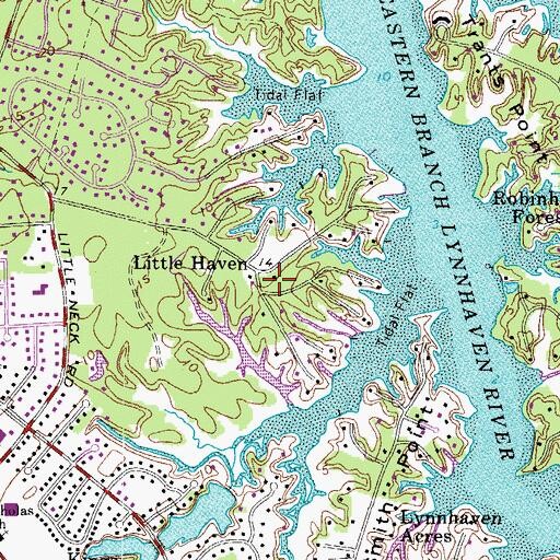 Topographic Map of Little Haven, VA