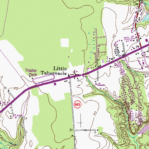 Topographic Map of Little Tabernacle, VA