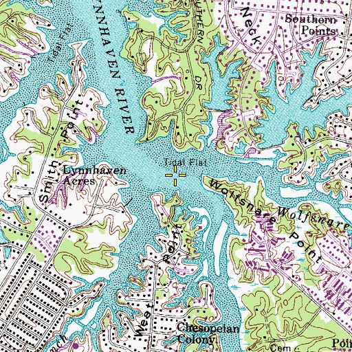 Topographic Map of London Bridge Creek, VA