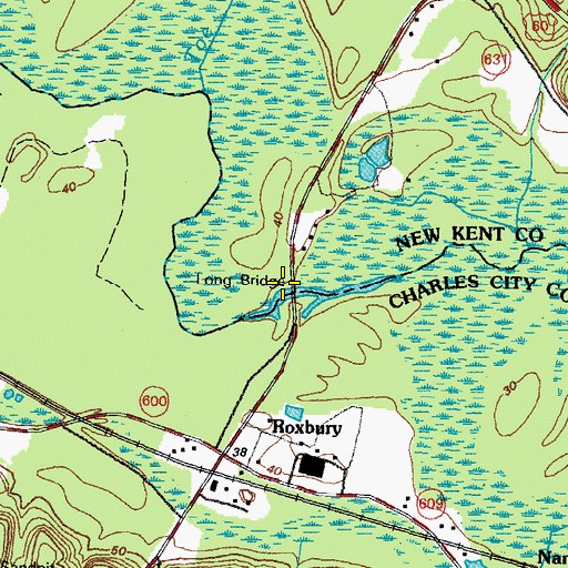 Topographic Map of Long Bridge, VA