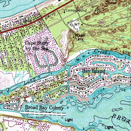 Topographic Map of Long Creek, VA