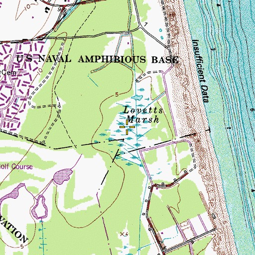 Topographic Map of Lovetts Marsh, VA