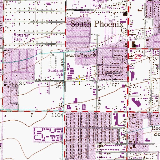 Topographic Map of Momo Park, AZ