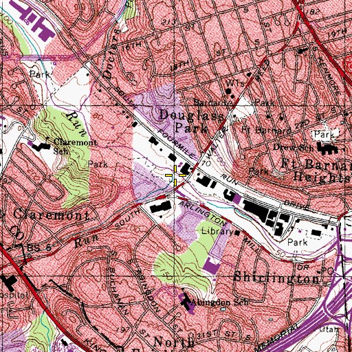 Topographic Map of Lucky Run, VA