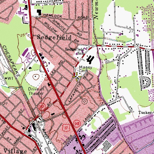 Topographic Map of Maney Cemetery, VA