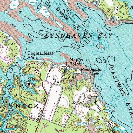Topographic Map of Mapps Point, VA