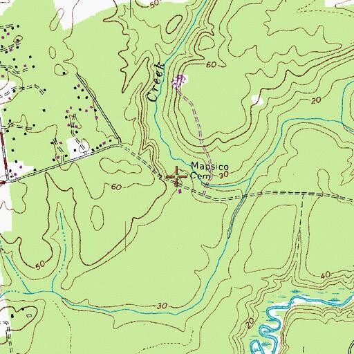 Topographic Map of Mapsico Cemetery, VA