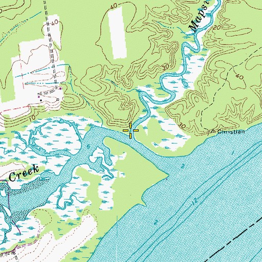 Topographic Map of Mapsico Creek, VA