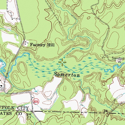 Topographic Map of March Swamp, VA