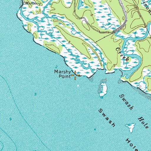 Topographic Map of Marshy Point, VA