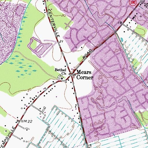 Topographic Map of Mears Corner, VA