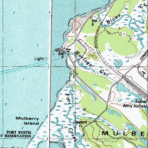 Topographic Map of Morleys Gut, VA