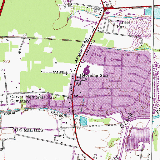 Topographic Map of Morning Star Church, VA