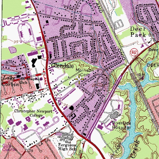 Topographic Map of Morrison Cemetery, VA