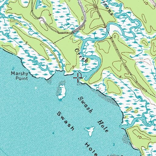 Topographic Map of Morrisons Creek, VA