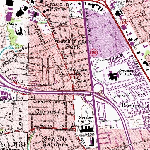 Topographic Map of Mount Gilead Church, VA