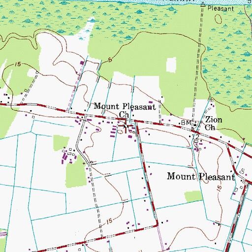 Topographic Map of Mount Pleasant Church, VA