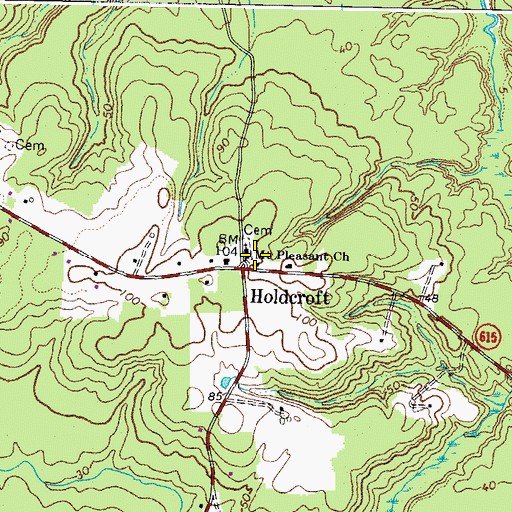 Topographic Map of Mount Pleasant Church, VA