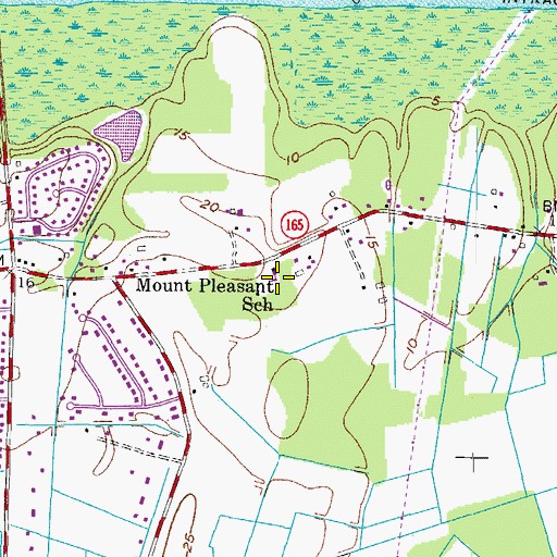 Topographic Map of Mount Pleasant Christian School, VA