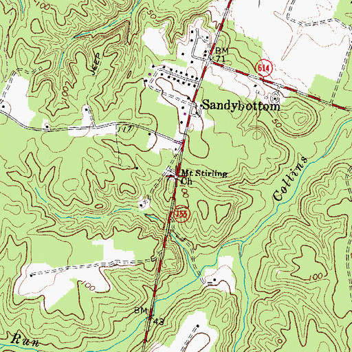 Topographic Map of Mount Stirling Church, VA
