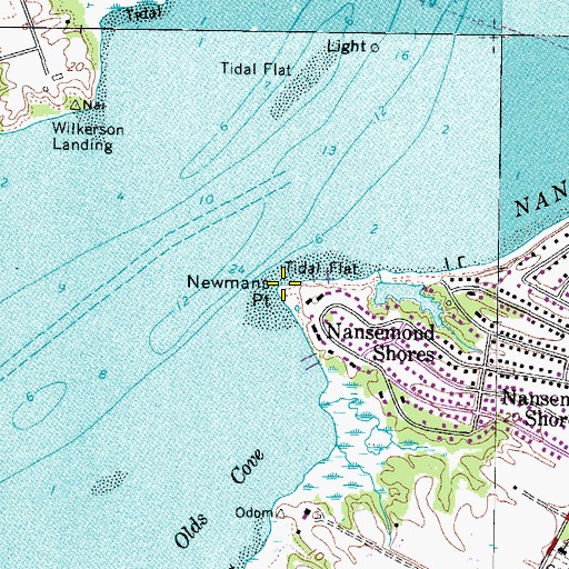 Topographic Map of Newmans Point, VA