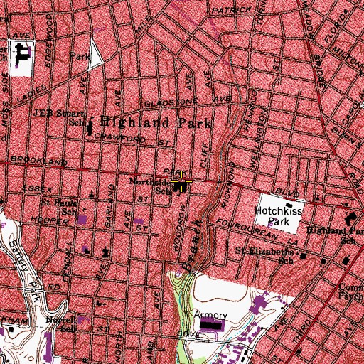 Topographic Map of Northside School, VA