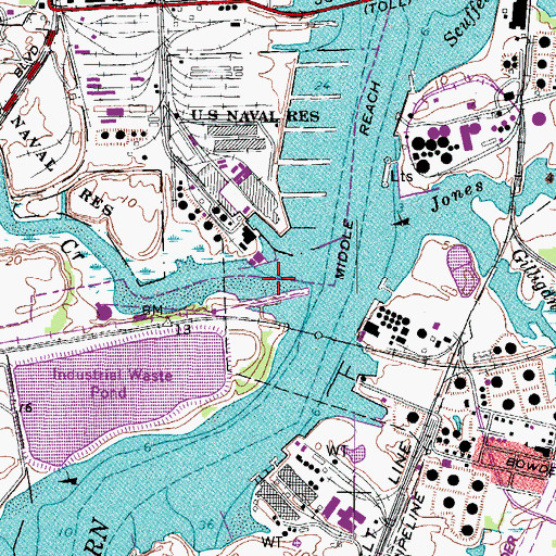 Topographic Map of Paradise Creek, VA