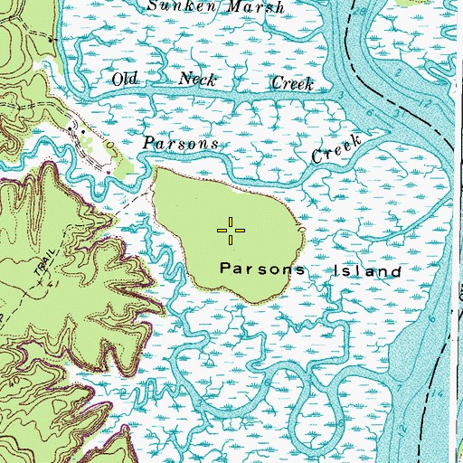 Topographic Map of Parsons Island, VA