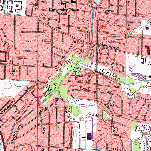 Topographic Map of Camellia Park, AL