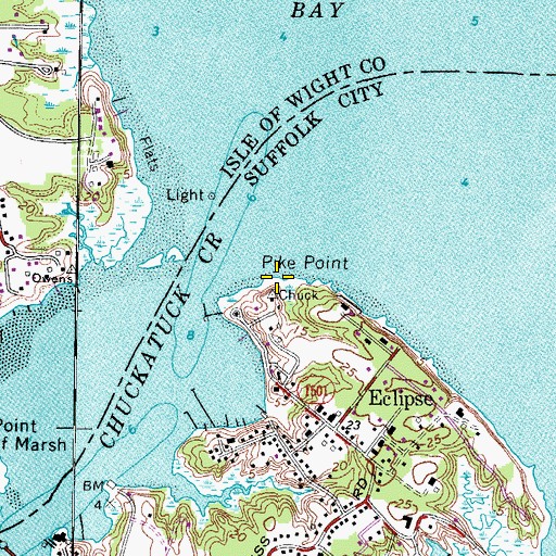 Topographic Map of Pike Point, VA