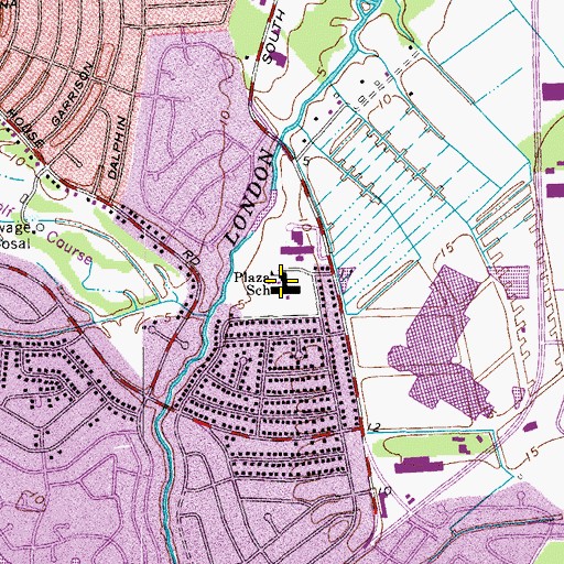 Topographic Map of Plaza Elementary School, VA