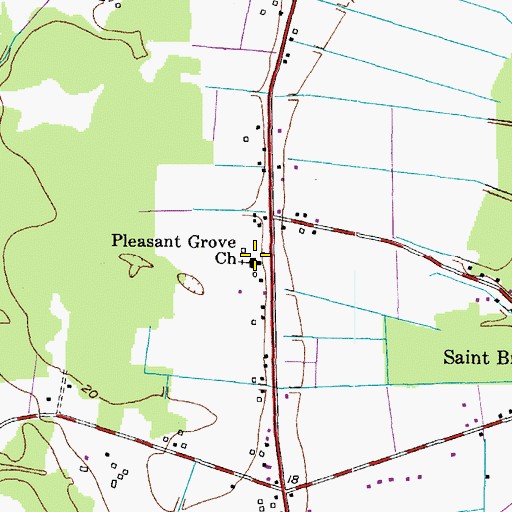 Topographic Map of Pleasant Grove Church, VA