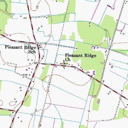 Topographic Map of Pleasant Ridge Church, VA