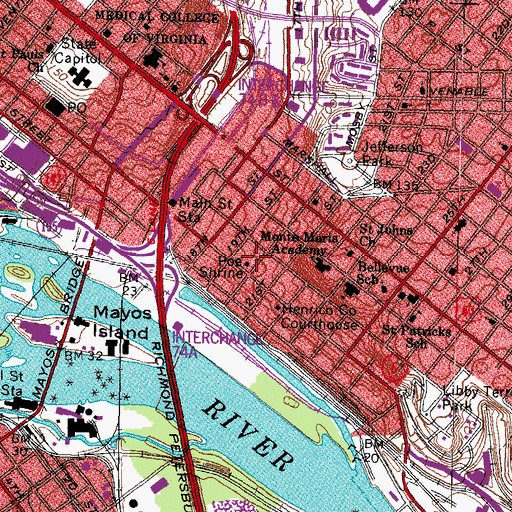 Topographic Map of Poe Shrine, VA