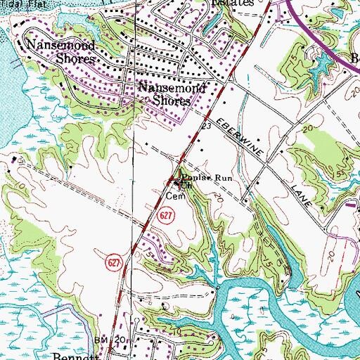 Topographic Map of Poplar Run Church, VA