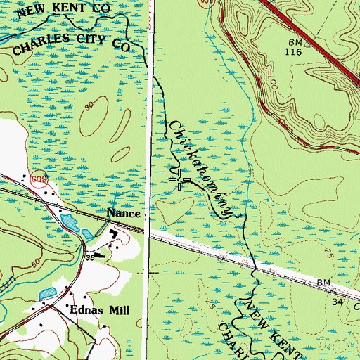 Topographic Map of Possum Run, VA