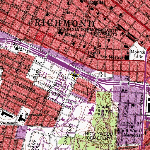Topographic Map of Randolph Junior High School, VA