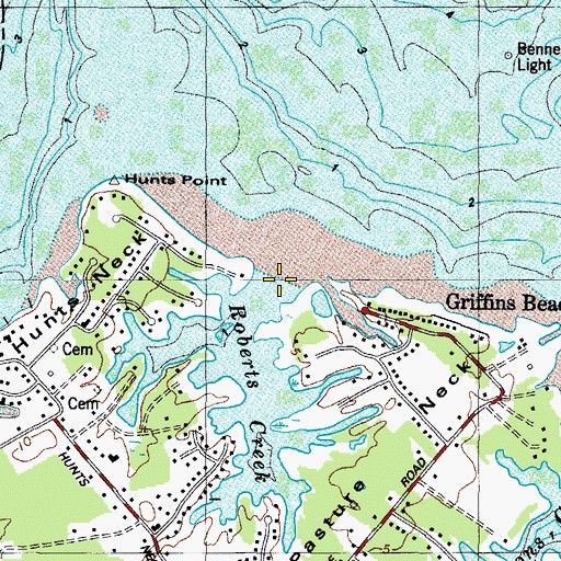 Topographic Map of Roberts Creek, VA