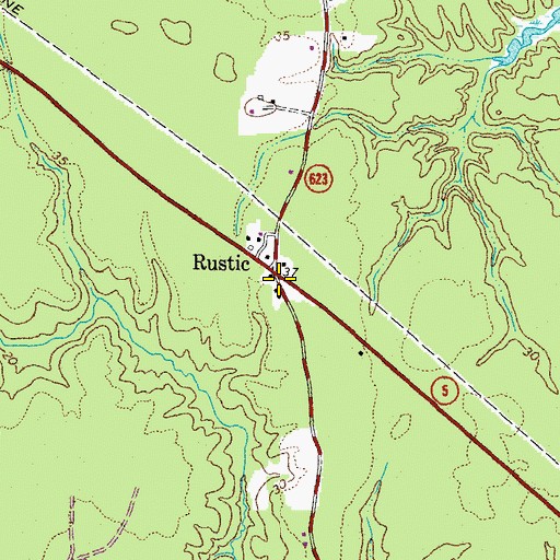Topographic Map of Rustic, VA