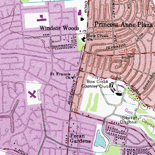 Topographic Map of Saint Francis Church, VA